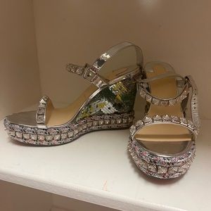 Christian Louboutin sequin wedge